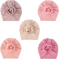 DRESHOW BQUBO 5 Pieces Newborn Baby Turban Hats Bow Baby Infant Beanie by DRESHOW