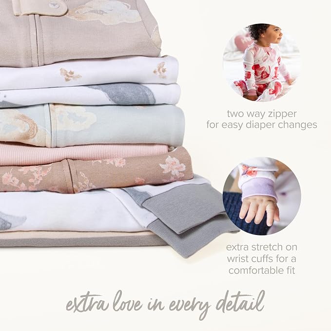 Burt's Bees Baby Girls Organic Cotton, Snug Fit Footed Sleeper Pajamas | - Image 4