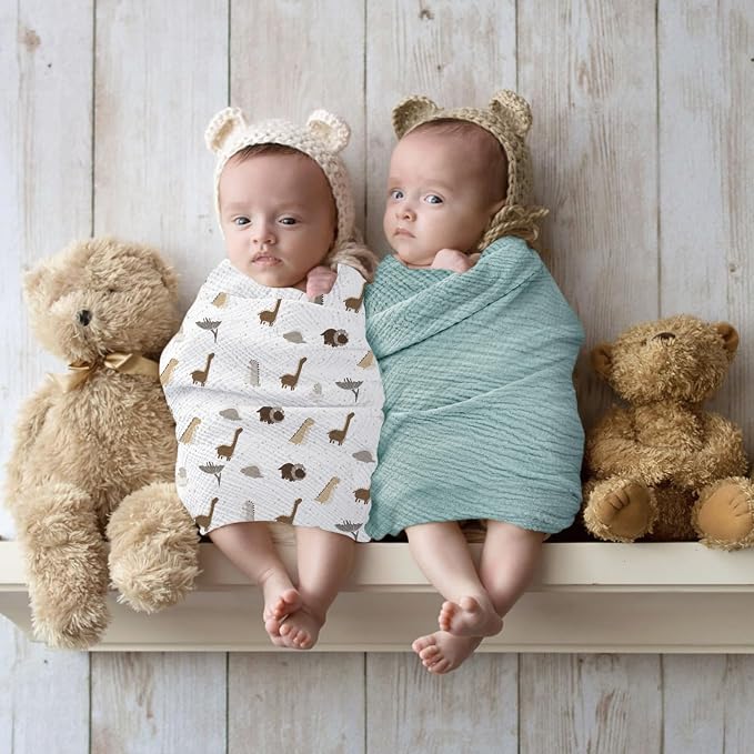 lulumoon Muslin Swaddle Blanket Baby: Cotton Receiving Wrap - Image 5