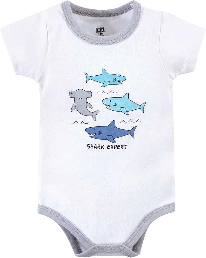 Hudson Baby Unisex Baby Cotton Bodysuit, Shorts and Shoe Set - Image 3
