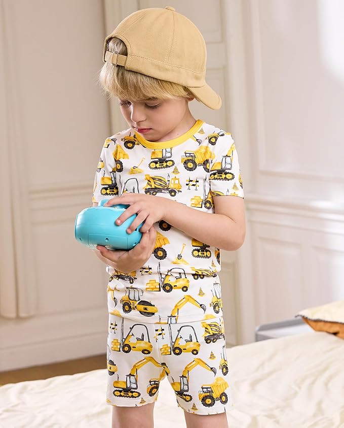 babee Reshinee Bamboo Viscose Toddler Boys Pajamas Set, Short Sleeve Kids - Image 6