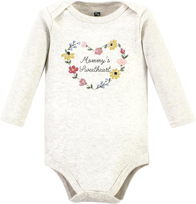 Hudson Baby Baby Girls' Cotton Long-sleeve Bodysuits 3-pack - Image 3