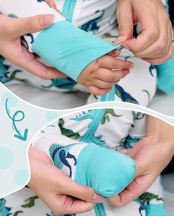 babee Reshinee Bamboo Viscose Baby Footie Pajama, Zipper Sleeper Boys Girls - Image 7