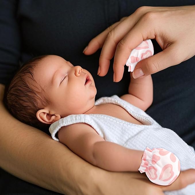 Baby Mittens 0-6 Months No Scratch 100% Cotton Gloves - Image 5