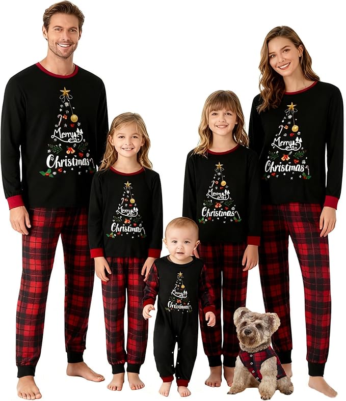 Awoscut Family Christmas Pajamas Matching Pajamas for Family, Xmas PJs Sets Holiday Sleepwear