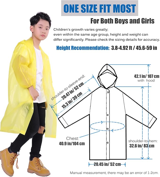 Kids Rain Jacket, 2 Pack Rain Ponchos - Image 2