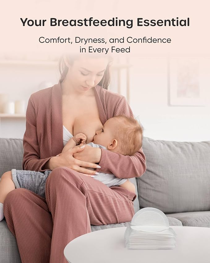 Nuliie Super Absorbent & Featherlight Disposable Nursing Pads 100 Count, Stay Dry, Soft & Breathable Breast Pads for Leaking Milk, Leakproof, Individually Packaged Breastfeeding Essentials for Moms