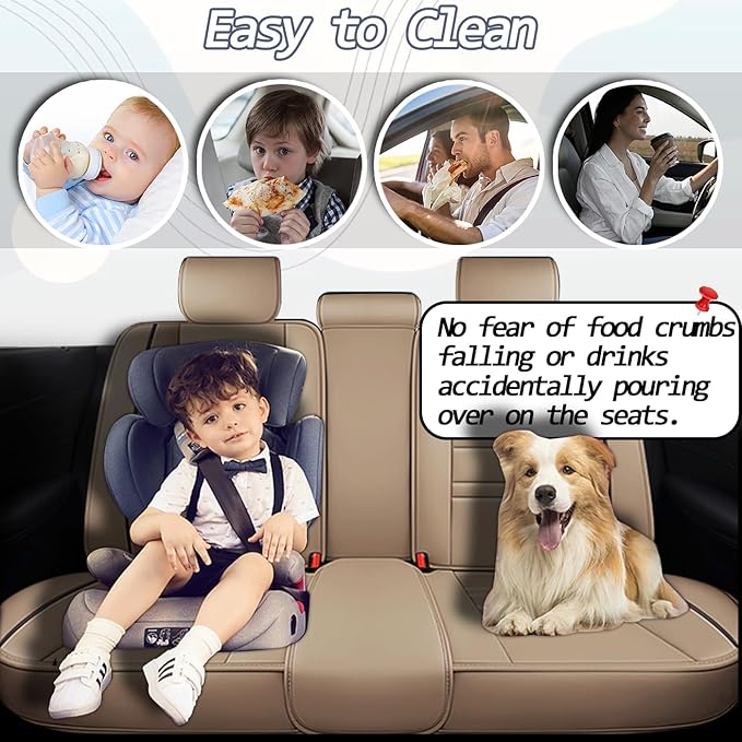 Car Seat Covers for kia Telluride 2020-2025 | 5-Seats Seat Covers, Waterproof Seat Protectors, Automotive Seat Covers (Full Set with Pillow,Beige)
