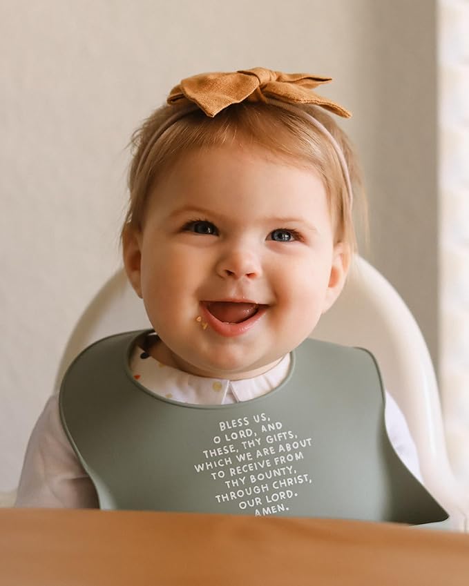 Be A Heart Silicone Baby Bibs, Adjustable Waterproof Bibs, Meal Blessing Bibs - Image 3