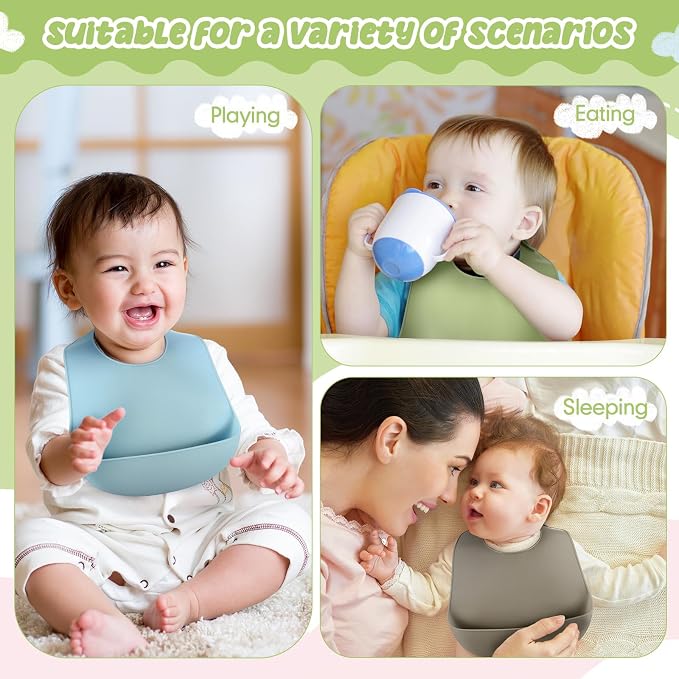 Mepase Silicone Bibs for Baby Waterproof Silicone Bib | Soft Food-grade Material - Image 7