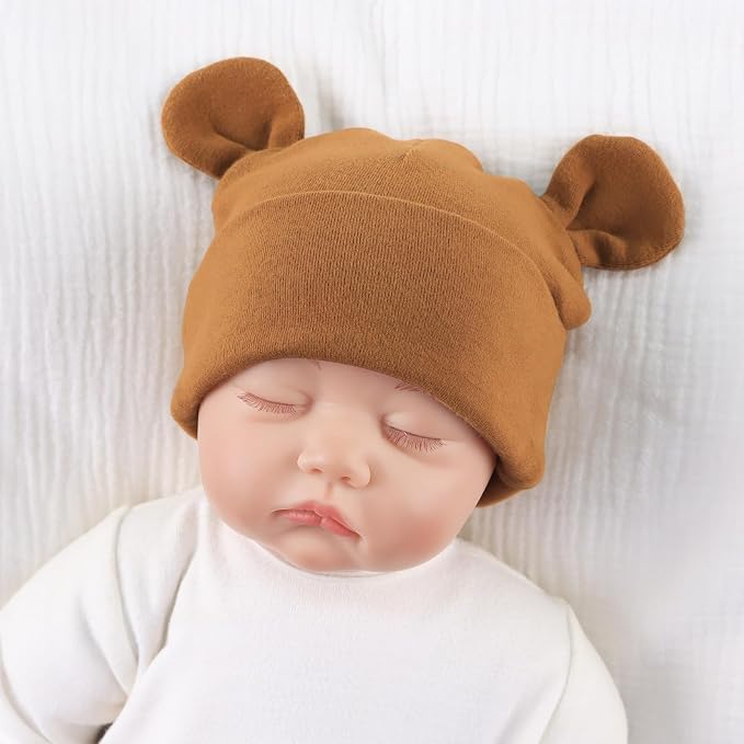 Pesaat Newborn Hospital Hat 0-12Months Preemie Boys Girls Beanie Solid Infant - Image 4