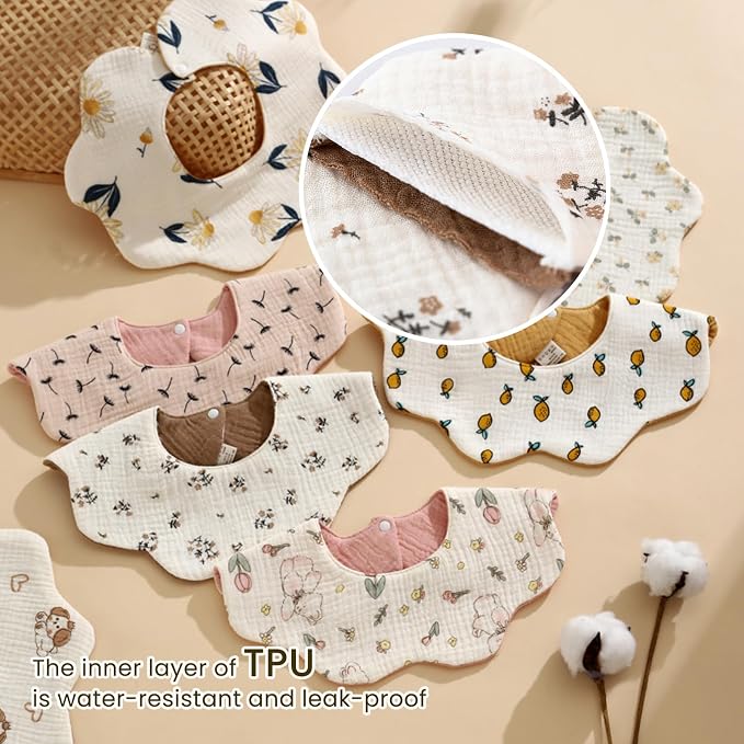 Organic Cotton Muslin Baby Bibs - Image 3