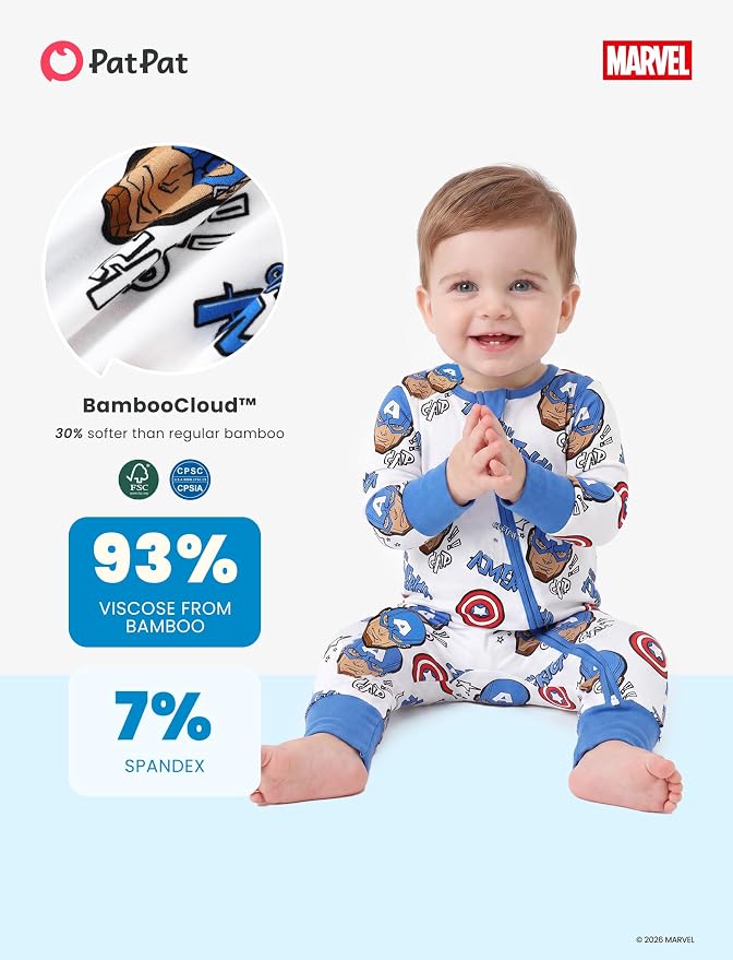 Disney Baby Viscose Made from Bamboo 2-Way Zipper Footie Outfit NB to Inf - Image 5