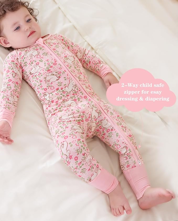 babee Reshinee Viscose Derived from Bamboo Baby Footie Pajamas Convertible - Image 3