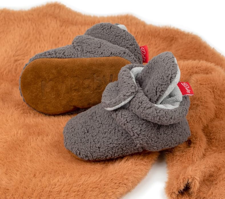 Babelvit Newborn Baby Boy Girl Soft Fleece Booties Stay On Infant Slippers - Image 3