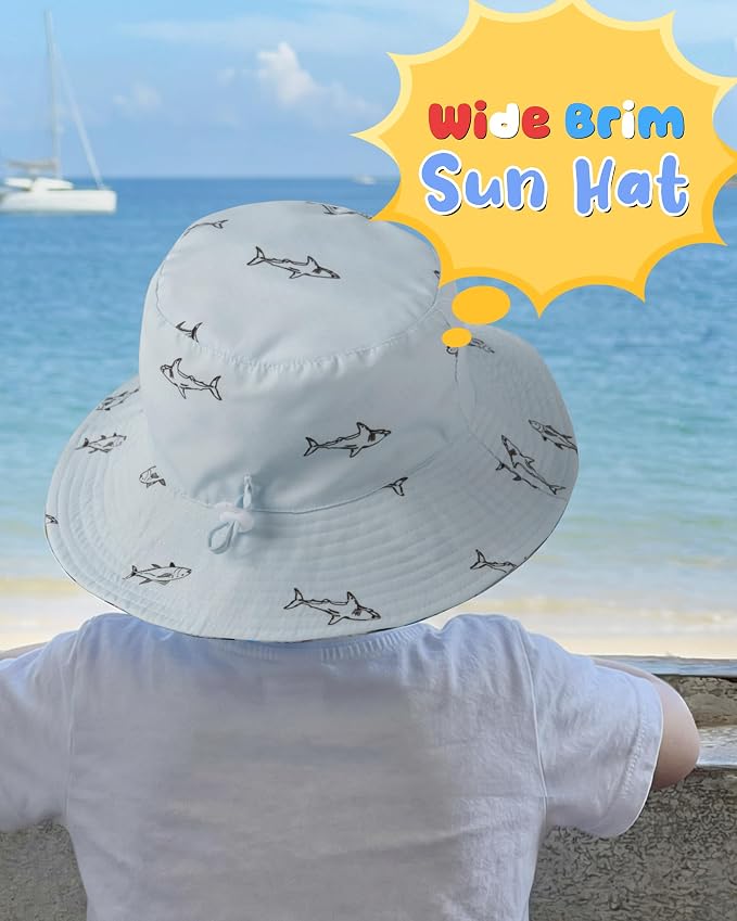 Baby Sun Hat Kids Summer Sun Protection Toddler Bucket Hat Wide Brim Adjustable - Image 2