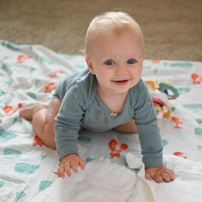 POMISO Muslin Swaddle Blankets for Boys & Girls, Newborn Receiving Blankets - Image 3