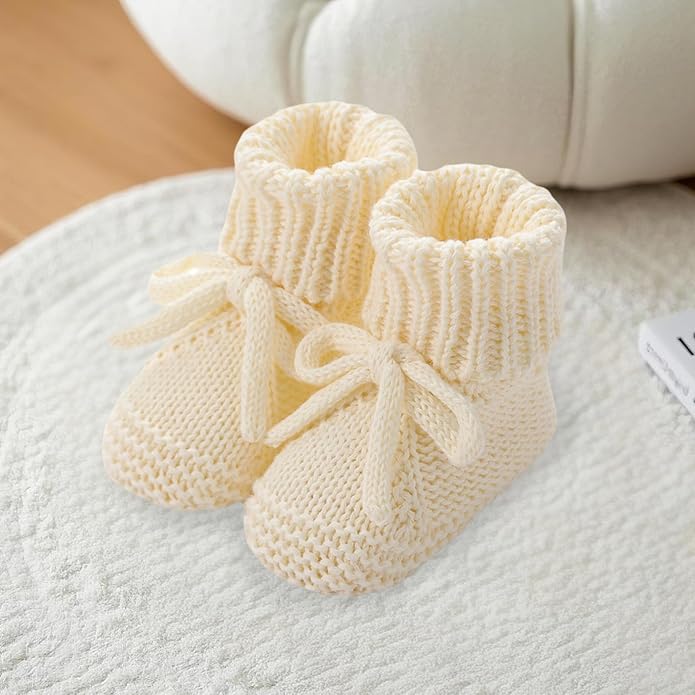 DSORVICD Newborn Baby Boys Girls Knitted Booties Soft Sole Shoes Socks - Image 2