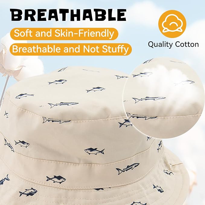 Durio UPF 50+ Baby Sun Hat Wide Brim Toddler Bucket Hats - Image 3
