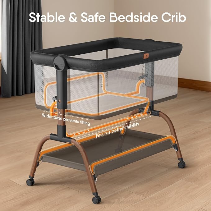 BabyBond Bassinet Bedside Crib, Stable and Secure Crib - Image 5