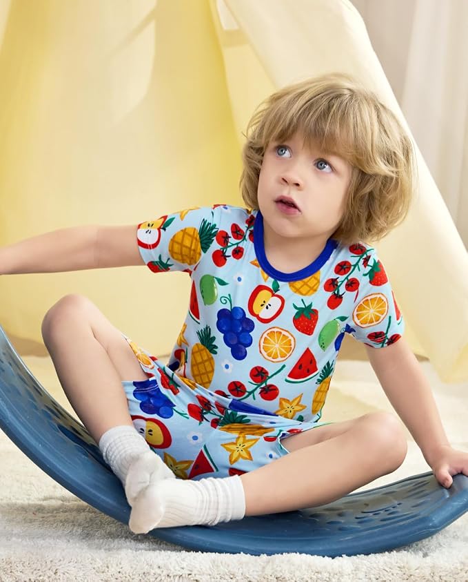babee Reshinee Bamboo Viscose Toddler Boys Pajamas Set, Short Sleeve Kids - Image 7