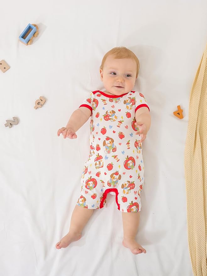 GUISBY Baby Rayon Romper Pajamas, 0-24M | Silky Soft Feel，Snap Closure，Footless - Image 3