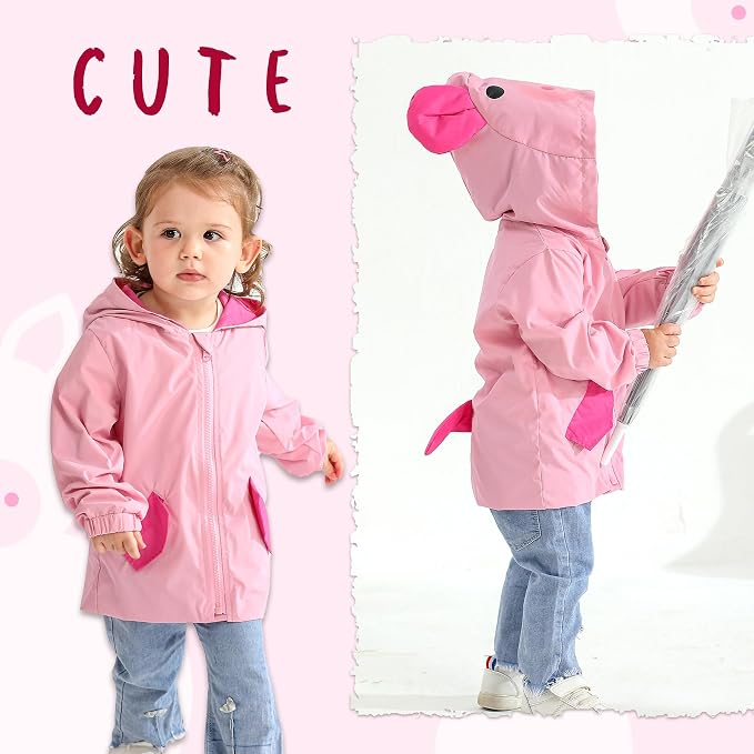 YOUNGER TREE Toddler Baby Boy Girl Duck Raincoat Cute Cartoon Hoodie Zipper - Image 3