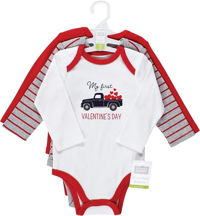 Hudson Baby baby-boys Cotton Long-sleeve Bodysuits 3-pack - Image 2