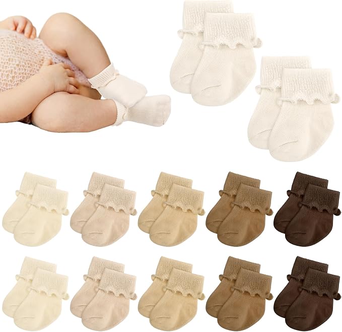Toulite 12 Pair Preemie Newborn Baby Socks by Toulite