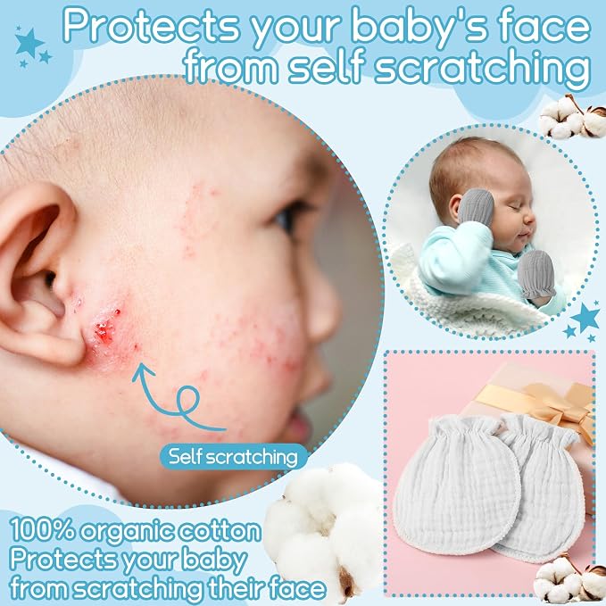Baby Mittens Newborn No Scratch 0-6 Months - Image 3