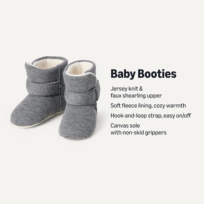Amazon Essentials Unisex Babies' Soft Hook & Loop Booties, Infant Crib Shoes - Image 2
