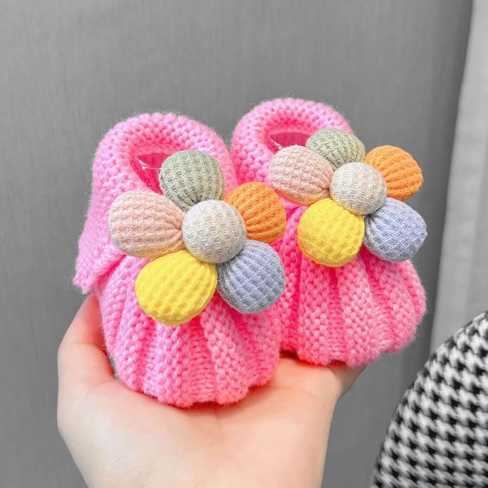 Newborn Shoes, Baby Girls Boys Hand Knit Booties, Photography Props, Photoshoot - Image 2