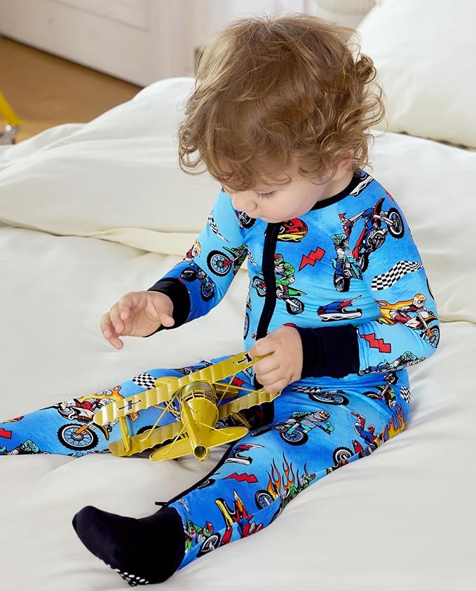 babee Reshinee Bamboo Viscose Baby Footie Pajama, Zipper Sleeper Boys Girls | - Image 6