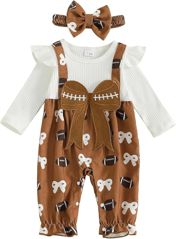 Newborn Baby Girl Clothes Ruffle Sleeve Jumpsuit Corduroy Floral by mlpeerw