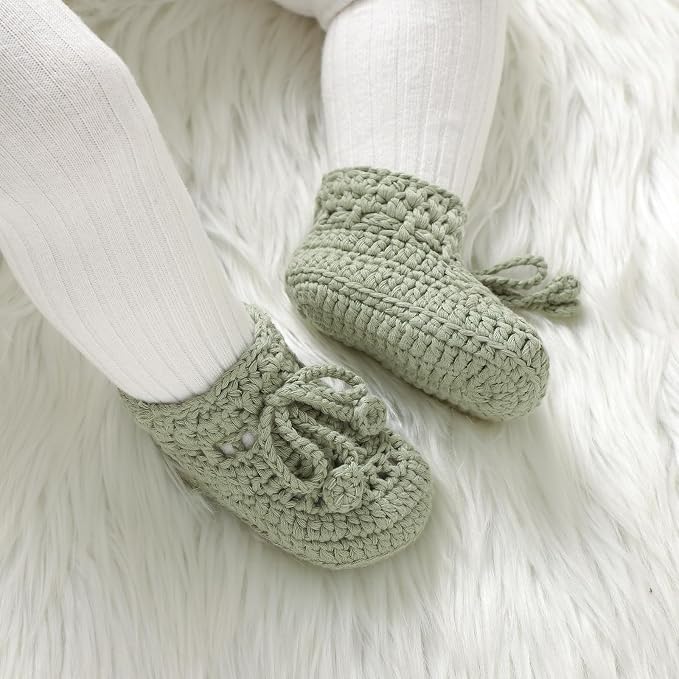 Hadetoto Baby Booties Hand Crochet Knit Cotton Bootie | Soft, Newborn First - Image 2