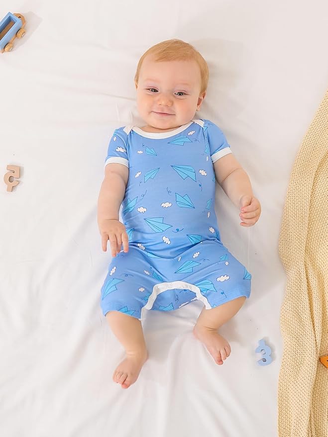 GUISBY Baby Rayon Romper Pajamas, 0-24M | Silky Soft Feel，Snap Closure，Footless - Image 3