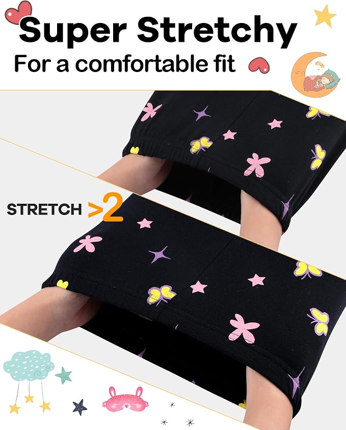 DAUGHTER QUEEN Girls Summer Pajamas Set 4 Pieces 100% Cotton Sleepwear Size 18 - Image 4