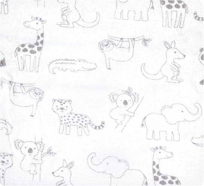 Hudson Baby Unisex Baby Cotton Flannel Receiving Blankets Bundle, Zoo Animals - Image 6
