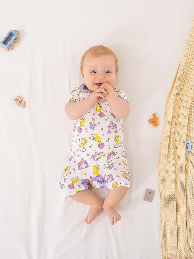GUISBY Baby Rayon Romper Pajamas, 0-24M | Silky Soft Feel，Snap Closure，Footless - Image 4