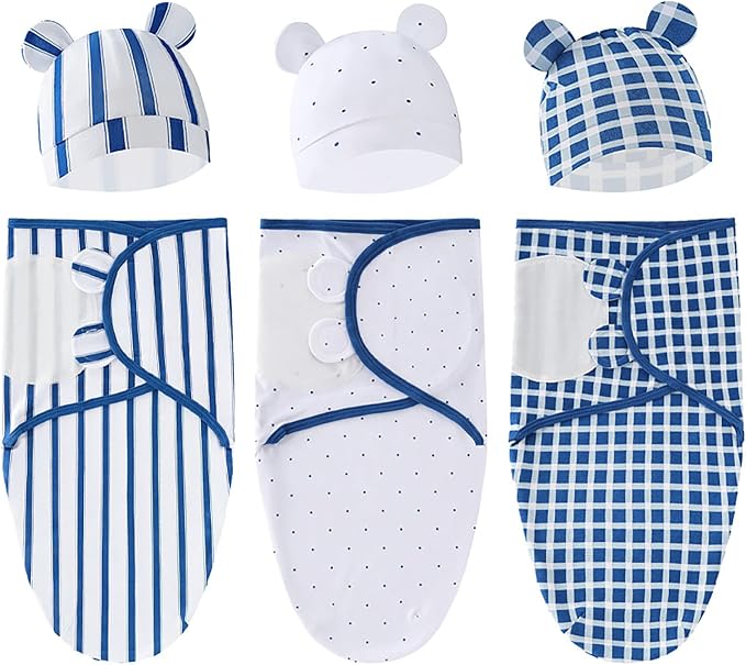 Unisex 3-Pack Baby Swaddles for Newborns by Exemaba