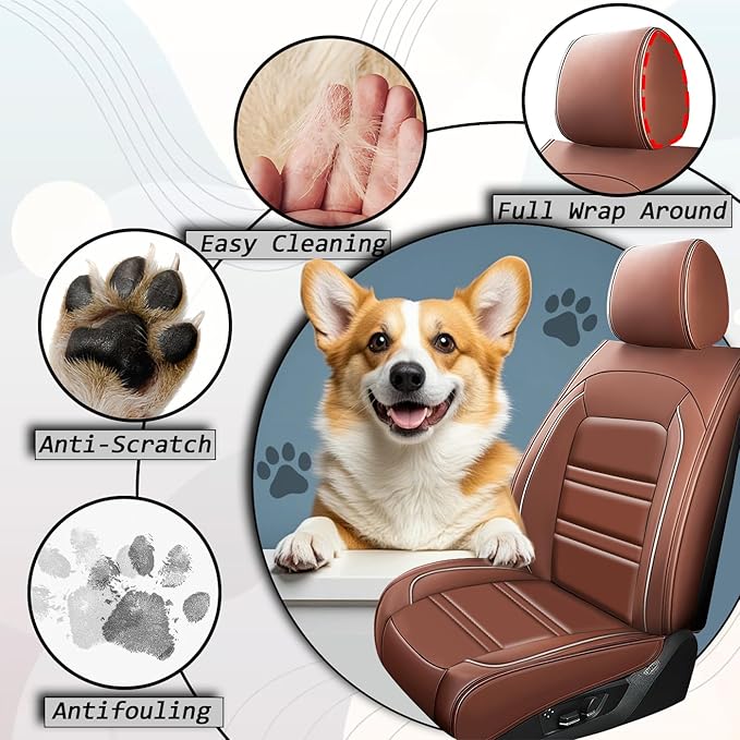 Car Seat Covers for kia Sedona 2003-2021 | 5-Seats Seat Covers, Waterproof Seat Protectors, Automotive Seat Covers (Full Set with Pillow,Coffee)