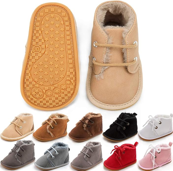 Meckior Baby Booties Newborn Infant Unisex Baby Girls Boys Velvet Rubber by Meckior