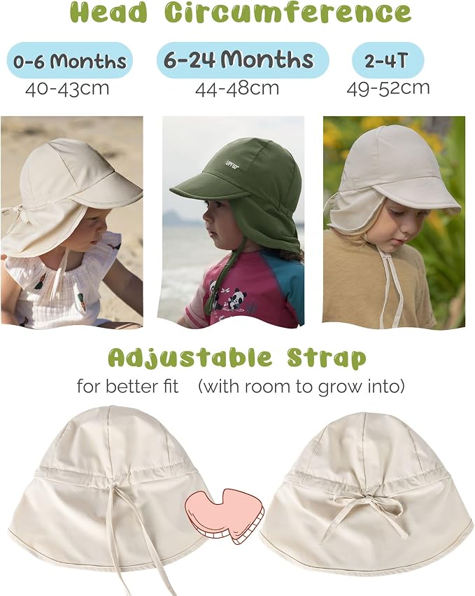 FURTALK Baby Sun Hat with Neck Flap UPF 50+ Toddler Quick Dry Swim Hat | UV - Image 6