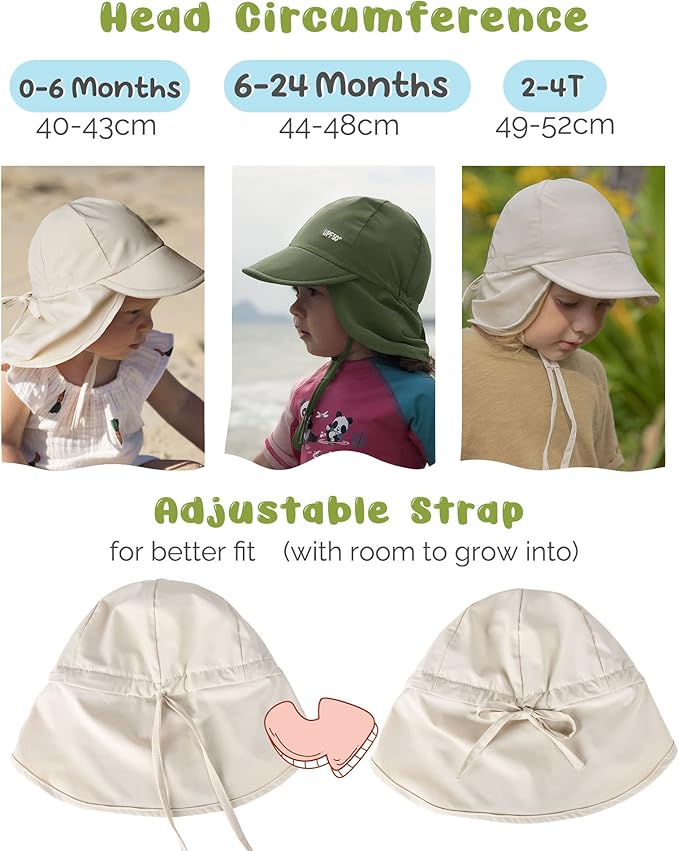 FURTALK Baby Sun Hat with Neck Flap UPF 50+ Toddler Quick Dry Swim Hat | UV - Image 6