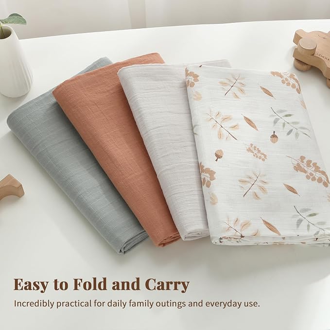 POMISO Muslin Swaddle Blankets for Boys & Girls, Newborn Receiving Blankets - Image 7