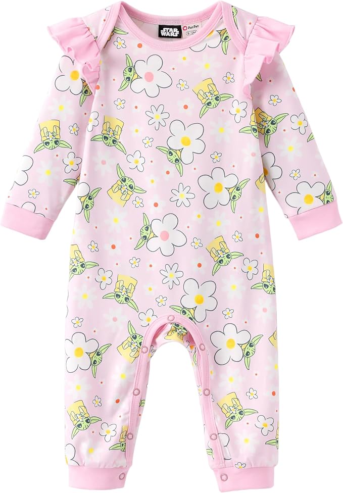 Disney Stitch Princess Minnie Winnie Marvel Baby Girls Ruffle Long Sleeve by Disney