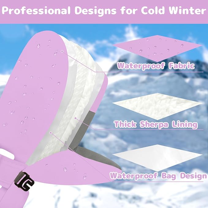 Olreco Baby Toddler Mittens Waterproof Infant Baby Winter Mittens Toddler Snow - Image 3