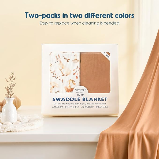 Newborn Swaddle Blanket, Ultra Soft Stretchy Jersey Knit Receiving Blankets 2 - Image 7