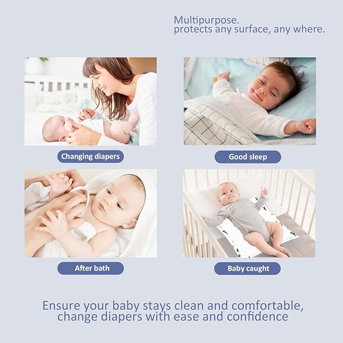 Minime Baby Disposable Changing Pads 23.6 x 23.6 in (15 Count), Super Soft, Ultra Absorbent Diaper Liners, Leak Proof Mats, Waterproof Incontinence Underpads