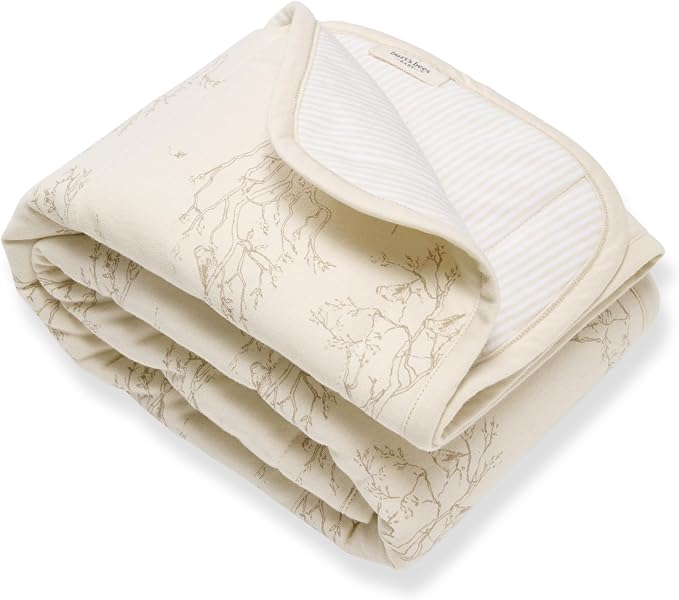 Burt's Bees Baby Organic Cotton Infant Reversible Blanket, Nursery Bedding | by BurtsBeesBaby